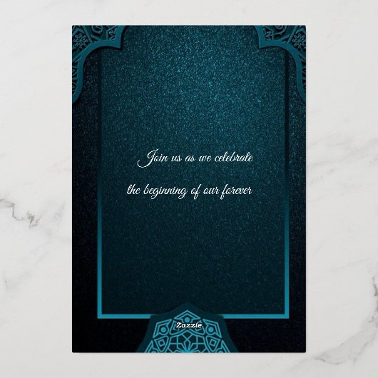 Elegant Moroccan Wedding Invitation 箔招待状 (裏面)