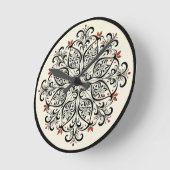 Elegant Moroccan Zellige Wall Clock ラウンド壁時計 (傾斜)