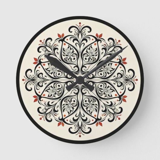 Elegant Moroccan Zellige Wall Clock ラウンド壁時計 (正面)