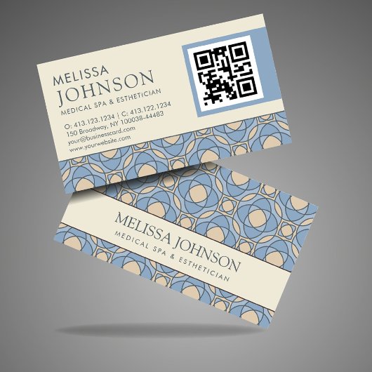 Elegant Mosaic Medical Spa & Esthetician QR Card 名刺