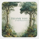 Elegant Mossy Forest Ancient Tree Rustic スクエアシール (正面)