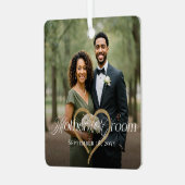Elegant Mother of the Groom Photo Memory Keepsake メタルオーナメント (正面左)