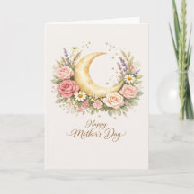 Elegant Mother’s Day, Floral Gold Moon Design