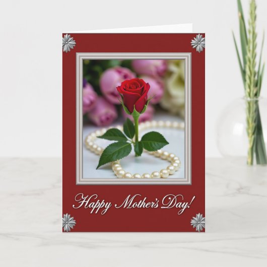 Elegant Mothers Day Beads Card カード (正面)