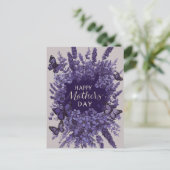 Elegant Mother's Day Card with Purple Lavender ポストカード (スタンド正面)