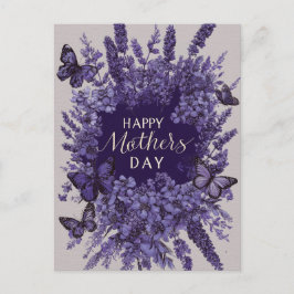 Elegant Mother's Day Card with Purple Lavender  ポストカード