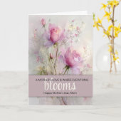 Elegant Mother's Day Classic Pink Rose Watercolor カード (黄色い花)