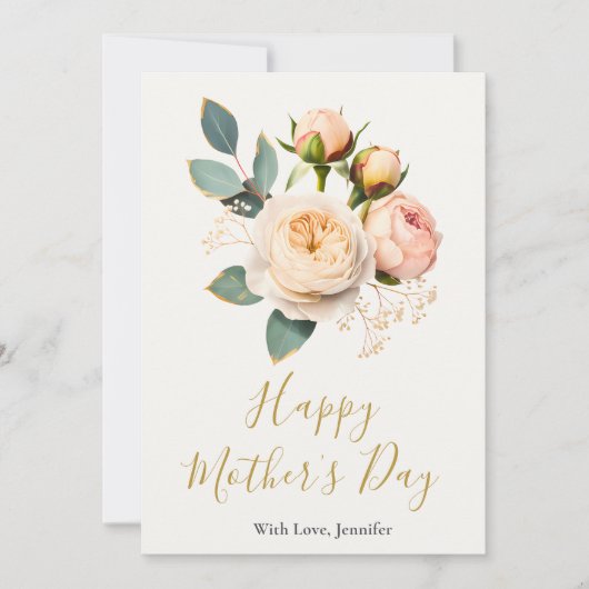 Elegant Mother's Day Floral Greeting Card カード (正面)
