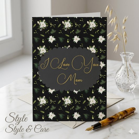 Elegant Mothers Day Greeting Card Floral Design カード