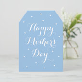 Elegant Mother's Day Photo Script Blue White カード (スタンド正面)