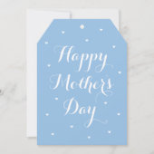 Elegant Mother's Day Photo Script Blue White カード (正面)