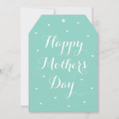 Elegant Mother's Day Photo Script Mint Green White カード (正面)