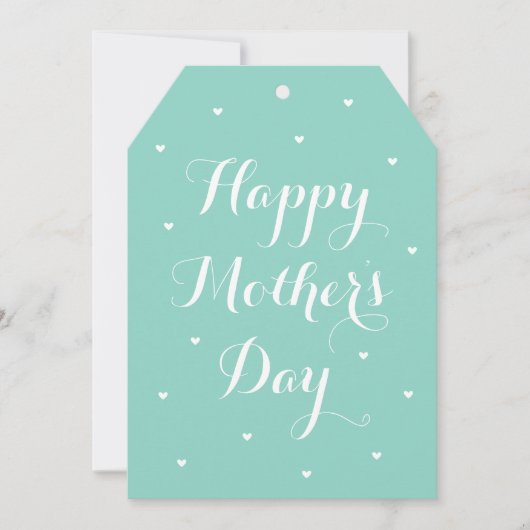 Elegant Mother's Day Photo Script Mint Green White カード (正面)