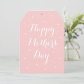 Elegant Mother's Day Photo Script Pink White カード (スタンド正面)