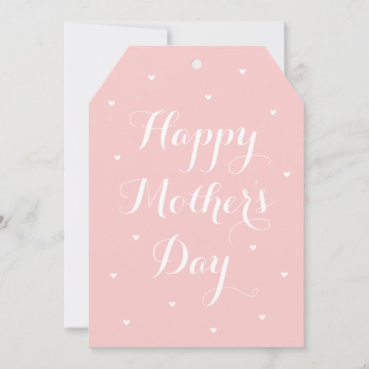 Elegant Mother's Day Photo Script Pink White カード (正面)