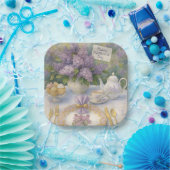 Elegant Mother's Day Purple Lilacs Flowers  ペーパープレート (パーティー)