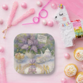 Elegant Mother's Day Purple Lilacs Flowers  ペーパープレート (パーティー)