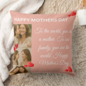 Elegant Mother's Day Quote Throw Pillow クッション (ブランケット)