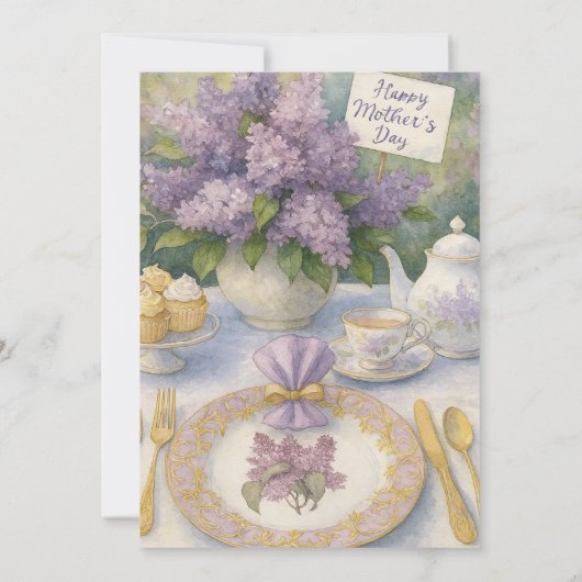 Elegant Mother's Day Tea Party Invitation 招待状 (裏面)