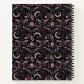 Elegant Moths Flowers and Moons Mystical Pattern ノートブック (裏面)