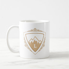 Elegant Mountain Crest Monogram コーヒーマグカップ