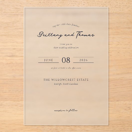 Elegant Mountain Wedding Invitation アクリル招待状 (正面)