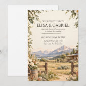 Elegant Mountain Wedding Invitation 招待状 (正面/裏面)