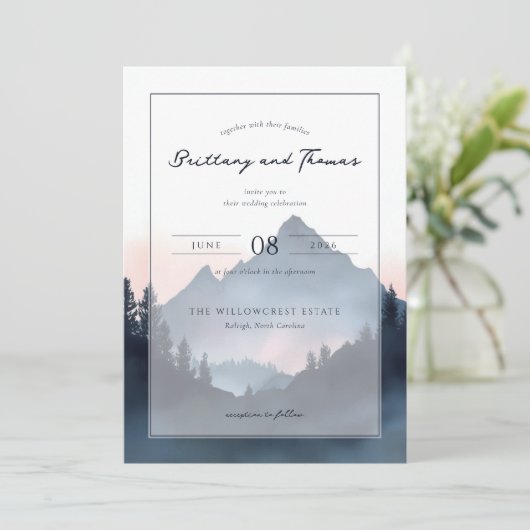 Elegant Mountain Wedding Invitation 招待状 (スタンド正面)