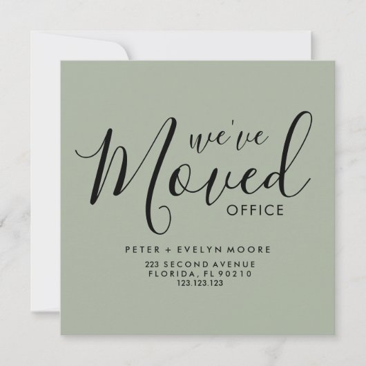 elegant moved office business announcement 案内状 (正面)