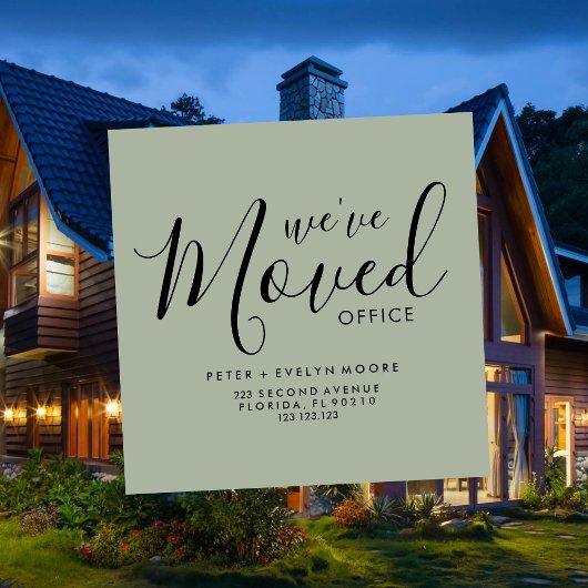 elegant moved office business announcement 案内状