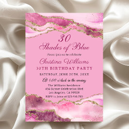 Elegant & Mpdern Shades of Pink Birthday Party 招待状