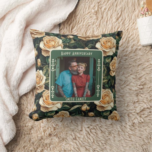 Elegant Mr And Mrs 3Th Anniversary Throw Pillow  クッション (ブランケット)