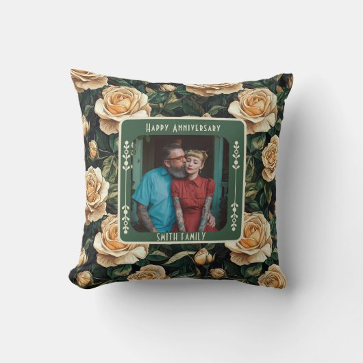 Elegant Mr And Mrs 3Th Anniversary Throw Pillow  クッション (正面)