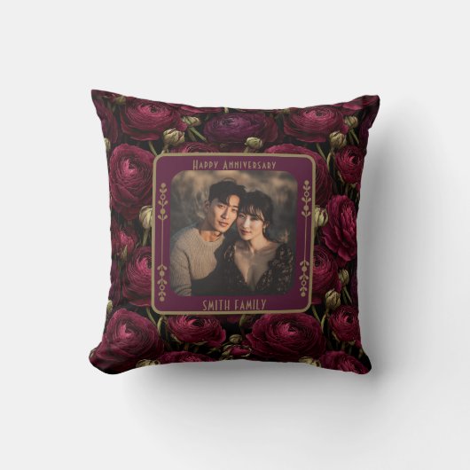 Elegant Mr And Mrs 5Th Anniversary Throw Pillow  クッション (正面)