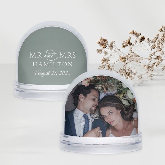 Elegant Mr and Mrs Wedding Monogram Photo