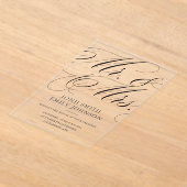 Elegant Mr & Mr Script Calligraphy アクリル招待状 (レイダウン)