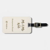 Elegant Mr & Mrs Honeymoon Destination ラゲッジタグ (正面横)