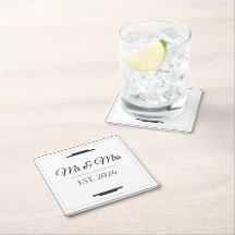 Elegant Mr & Mrs Wedding Modern Minimalist Favor