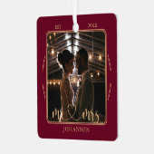 Elegant Mr & Mrs  Wedding Photo Ornament  メタルオーナメント (正面左)