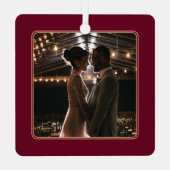 Elegant Mr & Mrs  Wedding Photo Ornament  メタルオーナメント (裏面)