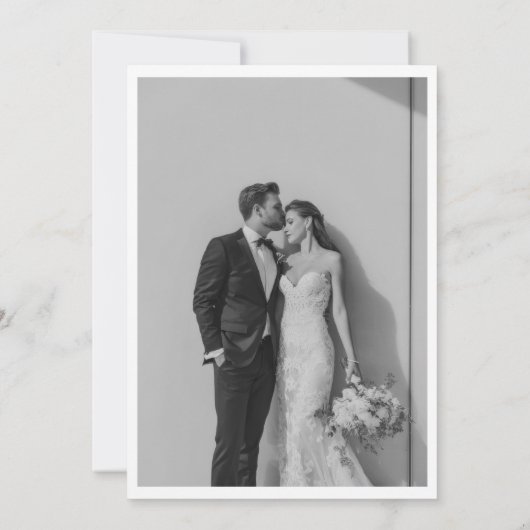 Elegant Mr & Mrs Wedding Photo Script Calligraphy 招待状 (裏面)