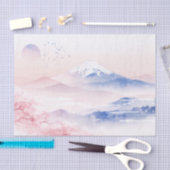 Elegant Mt. Fuji & Cherry Blossoms Japanese Art 薄葉紙 (クラフト)