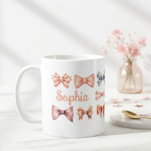 Elegant Mug with Romantic Bows - Personalized Gift コーヒーマグカップ
