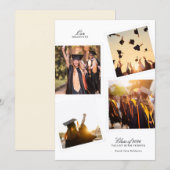 elegant multi 4 photo frame graduation high school 案内状 (正面/裏面)