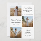 Elegant Multi Photo Graduation Party 招待状 (裏面)