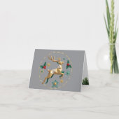 Elegant Multicolor Reindeer Christmas Greeting Car サンキューカード (正面)