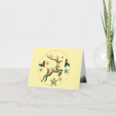 Elegant Multicolor Reindeer Christmas Greeting Car サンキューカード (正面)