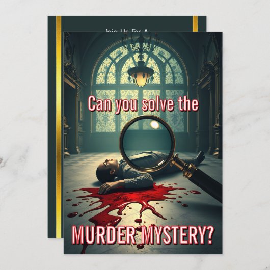Elegant Murder Mystery Party Theme 招待状 (正面/裏面)