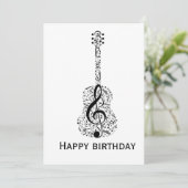 Elegant Music Note Birthday Greeting Card 招待状 (スタンド正面)
