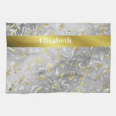 elegant music notes pattern kitchen towel キッチンタオル (横)